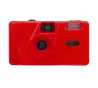 WOHPNLE M35 Film Camera, Reusable Portable Film Camera with Fixed Focus Lens Stylish Retro Mini Film Camera with Manual Wind Flash Durable ABS Construction Great Gift for Friends (Roja)