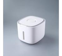 WOHPNLE Rice Storage Box, Large Capacity Sealed Humidity Proof Thickened Grain Storage Container with Proof Box Food Storage Rice Bucket for Cereal (Small Grey)