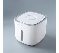 WOHPNLE Rice Storage Box, Large Capacity Sealed Humidity Proof Thickened Grain Storage Container with Proof Box Food Storage Rice Bucket for Cereal (Large Grey)