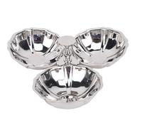 WOHPNLE Stainless Steel Snack Plate, Reusable Dessert Plate, Cluster Serving Bowls Connected 3 in 1 Fruit Bowl Plate for Home Kitchen Fridge Party