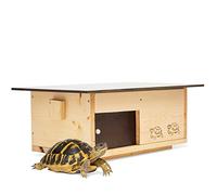 Woid Herz Caseta para tortugas de madera maciza (SH3) de 20 mm, resistente a la intemperie, con suelo y puerta corredera, con ventilación ajustable, tortuga, tortuga, recinto para tortugas