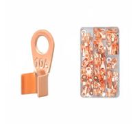 Woideklu Conector de Terminal de Baja Resistencia Terminal Cable Ojal Barril de Compresión Segura y Conexión Estable Cobre Grueso y Adecuado para Mantenimiento, Ot-10a 100PC