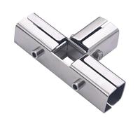 Woideklu Conectores de Tubo Cuadrado para Tubería Cuadrada de 25 Mm X 25 Mm, 4 Maneras, 125mm