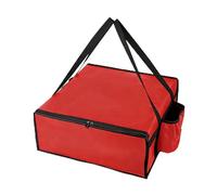 Woideklu Portabebidas para Pizza Bolsa Térmica Aislante Porta Alimentos Bolsa Entrega Térmica Funda Reparto con Aislamiento y Bolsillos Laterales para Bebidas, Rojo, 50 50 35cm