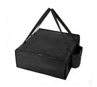 Woideklu Portabebidas para Pizza Bolsa Térmica Aislante Porta Alimentos Bolsa Entrega Térmica Funda Reparto con Aislamiento y Bolsillos Laterales para Bebidas, Negro, 50 50 35cm