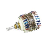 Woideklu Potenciómetro de Control de Volumen de Audio Estéreo de 23, Potenciómetro Escalonado Ensamblado para Amplificador, 10K