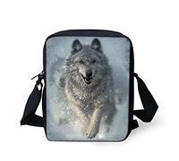 Woisttop Bandoleras cruzadas con estampado de animales, casual, mini bolso cruzado para mujer y niños, bolso cruzado para viajes y escuela, Lobo Blanco, Talla única, Mochila informal