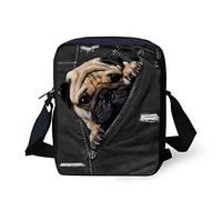 Woisttop Bandoleras cruzadas con estampado de animales, casual, mini bolso cruzado para mujer y niños, bolso cruzado para viajes y escuela, Carlino de bolsillo, Talla única, Bolsa de mensajero