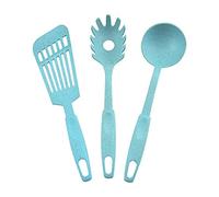 WOIWO Paja de trigo al aire libre Juego de cocina de tres piezas para el hogar, cocina, espátula, cuchara de sopa, utensilios de cocina