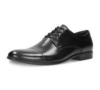 WOJAS Zapatos de Cuero para Hombre - Zapatos clásicos con Cordones para Negocios de Piel Lisa para Todo el año, Negro, 42 EU