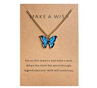 wojonifuiliy Bohemiankette Schmetterling Damen Modeschmuck Necklace Women Charme Vintage Tierkette Anhänger Schlüsselbein Kette Halskette Halskette für Frauen, Damen mit Anhänger (A1-BU)