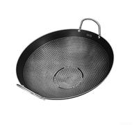 Wok 32cm para acero Inoxidable Sartén Antiadherente con Doble Asa para Saltear y Freír en Gas Vitrocerámica Cocina Doméstica para profesional Negro