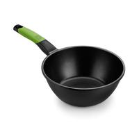 BRA Prior Wok con mango, Aluminio Fundido con Antiadherente, Negro, Diámetro superior 24 cm, Diámetro base 13.2 cm