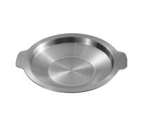 Wok de acero con fondo plano para un calentamiento uniforme en estufas de gas y eléctricas, sartén ligera para acampar y cocinar en casa, color plateado, 24 cm (24 cm, plateado)