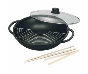 Wok SC011 36cm Aluminio Fundido "Leipzig" Wok Sartén Asiática Olla Asia Nuevo