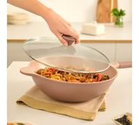 WOK STUDIO - Wok De Aluminio Fundido Con Revestimiento Cerámico Moca