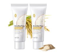 Wokali Gel Exfoliante Limpiador de Arroz,Exfoliante Facial Limpiador de Arroz, Lavado Facial de Agua de Arroz, para Todo Tipo de Pieles (2pcs)
