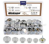 Wokape Juego de 50 tapas de tornillos de espejo de acero inoxidable de 16/18/20/22/25 mm, tornillos de espejo, tapas decorativas con tornillos de fijación para armario, accesorios de publicidad de