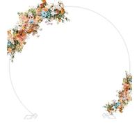 Wokceer Arco de Boda Redondo de 9.2 pies para telón de Fondo, Arcos de Boda para Ceremonia, Marco de Arco de Globo, Aniversario, Fiesta de cumpleaños, celebración de San Valentín, Color Blanco