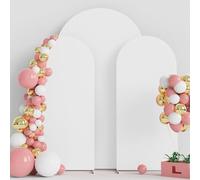 Wokceer Juego de 3 fundas para arco de boda de 7.2 pies, 6 pies, 6 pies, 6 pies, de elastano, fundas para soporte de arco de boda, parte superior redonda, fondo de arco de Chiara, cubierta para fiesta