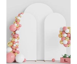 Wokceer Juego de 3 fundas para arco de boda de 7.2 pies, 6 pies, 6 pies, 6 pies, de elastano, fundas para soporte de arco de boda, parte superior redonda, fondo de arco de Chiara, cubierta para fiesta