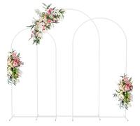 Wokceer Juego de 3 Soportes de Metal Blanco para Arco de Boda, 8 pies, 7.2 pies, 6.6 pies, para Ceremonia de Boda, Baby Shower, Fiesta de cumpleaños, decoración de jardín