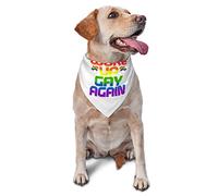 Woke Up Gay Again Spring Dog Bandanas Boy Bulk Puppy Pañuelo Ajustable Triángulo Suave Baberos Accesorios para Perros Pequeños Medianos Grandes Gatos Blanco