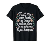 Woke Up with No Plans Still Ended Up Awesome - Camiseta gráfica económica, Hombre, Negro, S