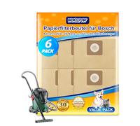 WOKEEPOW 6 Bolsas para Bosch AdvancedVac 20 Compatibles con Recambio 2609256F33, Bolsas Aspiradora de Papel Multicapa, Ideales para Limpieza del Hogar y Bricolaje