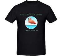 WOKERUI Christopher Cross Cross Words Men Tee Shirts, Negro , XL
