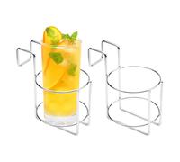 WOKICOR 2 soportes para tazas de playa, soporte para bebidas, acero inoxidable, soporte para botellas, cesta de playa, accesorios para vasos, para champán, vino y cerveza, soporte para botellas de