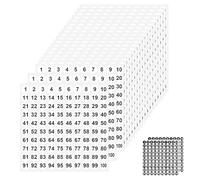 WOKICOR 52 hojas de pegatinas con números, 1 - 100 pegatinas de números redondos de 1 cm, pegatinas autoadhesivas adecuadas para hogares, escuelas, oficinas y almacenes