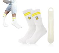 WOKICOR Calcetines Deporte Algodón Transpirable Hombre 43-46, Calcetines Mujer 36-42 Tenis, Diseño Bordado Cerveza Divertido, Regalo Original Navidad Día del Padre con Calzador
