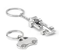 WOKICOR Llaveros F1 Metal 2 unidades - Modelos de Coche de Carreras - - Regalo para Fans de Fórmula 1, Niños y Hombres - Accesorio Motorsport Diario