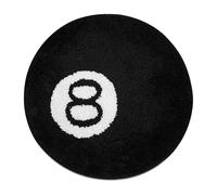 Wokii Alfombra de Billar 8 Bola, con Tufting Suave y Antideslizante, Lavable a Máquina 60x60cm Redonda en Negro Cool Rugs, Para Decoración Streetwear de Habitación Juvenil