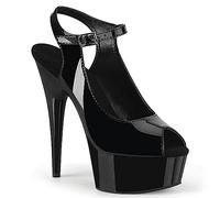 WOkismD 15CM/ 5.9IN Gran Tamaño Peces Boca Tacones Altos Plataforma Impermeable Modelo Sexy Catwalk Catwalk Poste Zapatos De Baile,Negro,38 EU