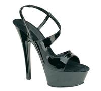 WOkismD 15CM/5.9IN Sandalias para Mujer Peep Toe Tacones Altos Tiras Cruzadas Vestido de Noche de Boda Zapatos de Plataforma,Negro,45 EU