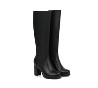 WOkismD Botas Altas de Mujer hasta la Rodilla 8CM con tacón Grueso de Moda Informal,Negro,37 EU
