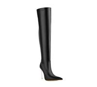 WOkismD Botas de Nieve de Cuero elástico hasta el Muslo para Mujer por Encima de la Rodilla,Negro,40 EU