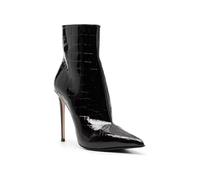 WOkismD Botas de Tobillo para Mujer con tacón Alto de Aguja, Botas sexys de Punta Fina con Cremallera,Negro,39 EU