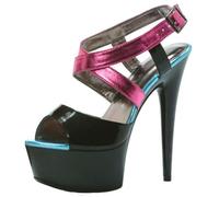 WOkismD Pasarela de Charol con Correa Cruzada con Plataforma Impermeable de Tacones Altos de 15 cm Zapatos de Mujer,Rojo,39 EU