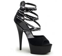 WOkismD Sandalias de Plataforma Recortadas con tacón de Aguja con Cremallera y Cremallera para Mujer con Punta Abierta para Fiesta de graduación,Negro,37 EU