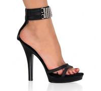 WOkismD Sandalias de tacón de Aguja para Mujer 5 Pulgadas Sexy Tiras Abiertas Fiesta de Bodas Noche de Baile de graduación Zapatos de Vestir,Negro,44 EU