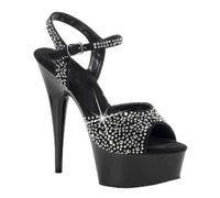 WOkismD Tacones de Aguja con Plataforma Peep Toe para Mujer Zapatos de tacón Alto Destalonados Zapatos de Vestir de Fiesta 5.9 Pulgadas,Negro,43 EU