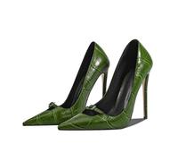 WOkismD Zapatos de Mujer de tacón Alto Puntiagudo Stilettos 4,7 pulgadas/12CM Tacones sexys Zapatos de Fiesta,Verde,38 EU