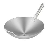 WokNonStick de acero inoxidable de 36 cm, apto para todas las cocinas, incluyendo asas de inducción que se mantienen frías, ideal para freír y cocinar