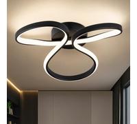 WOKNOS Plafón LED 36W 4000K, Ø36cm Lámpara de Techo Forma Irregular Negro | Ideal para dormitorio, cocina, pasillo, baño y sala, iluminación neutra sin parpadeo, instalación sencilla