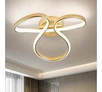 WOKNOS Plafón LED 36W 4000K, Ø36cm Lámpara de Techo Forma Irregular Oro | Ideal para dormitorio, cocina, pasillo, baño y sala, iluminación neutra sin parpadeo, instalación sencilla