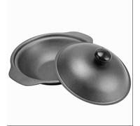 Woks y sartenes para saltear, Mini Wok de Hierro Fundido de 16-26 cm, Wok Tradicional de Hierro Fundido Martillado a Mano con Mango y Tapa para Cocina, hogar, Restaurante, no se ox