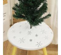 Wokuaile Alfombra Shaggy Salón Alfombra Redonda Árbol de Navidad Suave Esponjosa Modernas para Interiores Niños Habitacion Blanc/Flocons De Neige Argentés, 150 cm